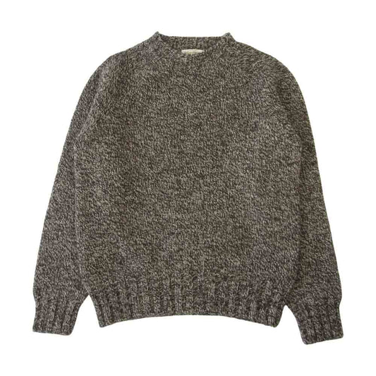 WAREHOUSE ウエアハウス × HARLEY OF SCOTLAND 4 プライ クルーネック ニット ブラウン系 M【中古】