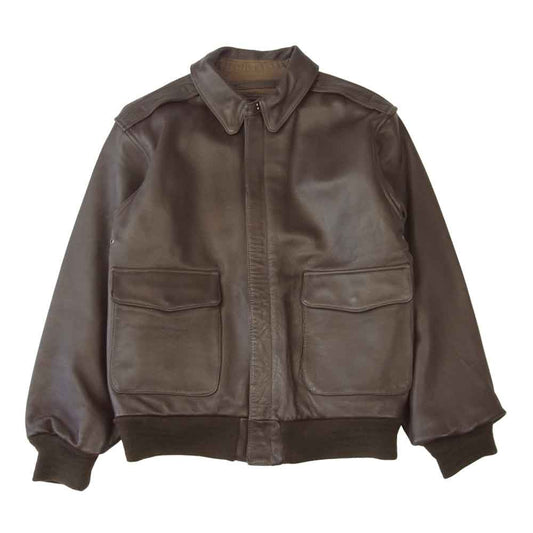 中田商店 30-1415 A-2 MRI LEATHER レザー 牛革 フライト ジャケット ブラウン系 40【中古】
