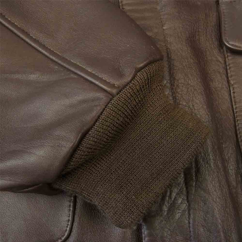 中田商店 30-1415 A-2 MRI LEATHER レザー 牛革 フライト ジャケット ブラウン系 40【中古】