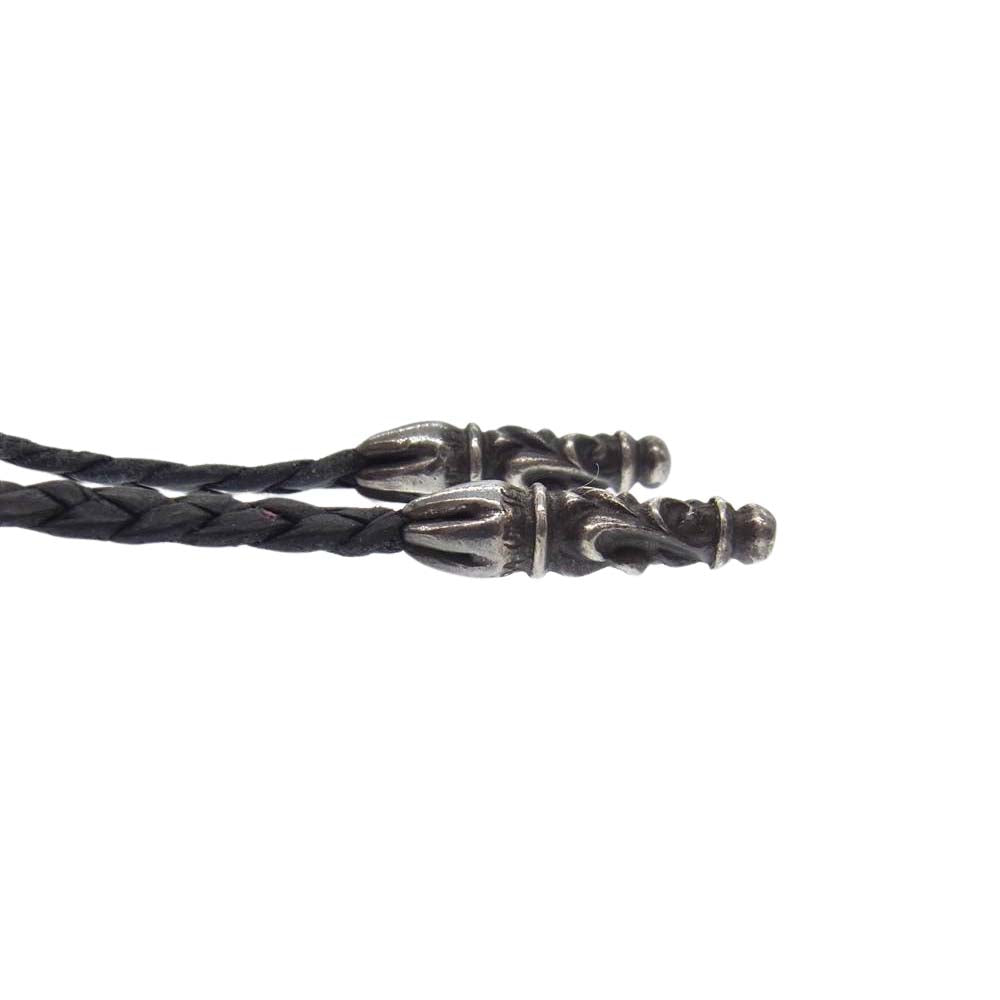 CHROME HEARTS クロムハーツ（原本無） LATHER BRAID レザーブレード ネックレス ブラック系【中古】