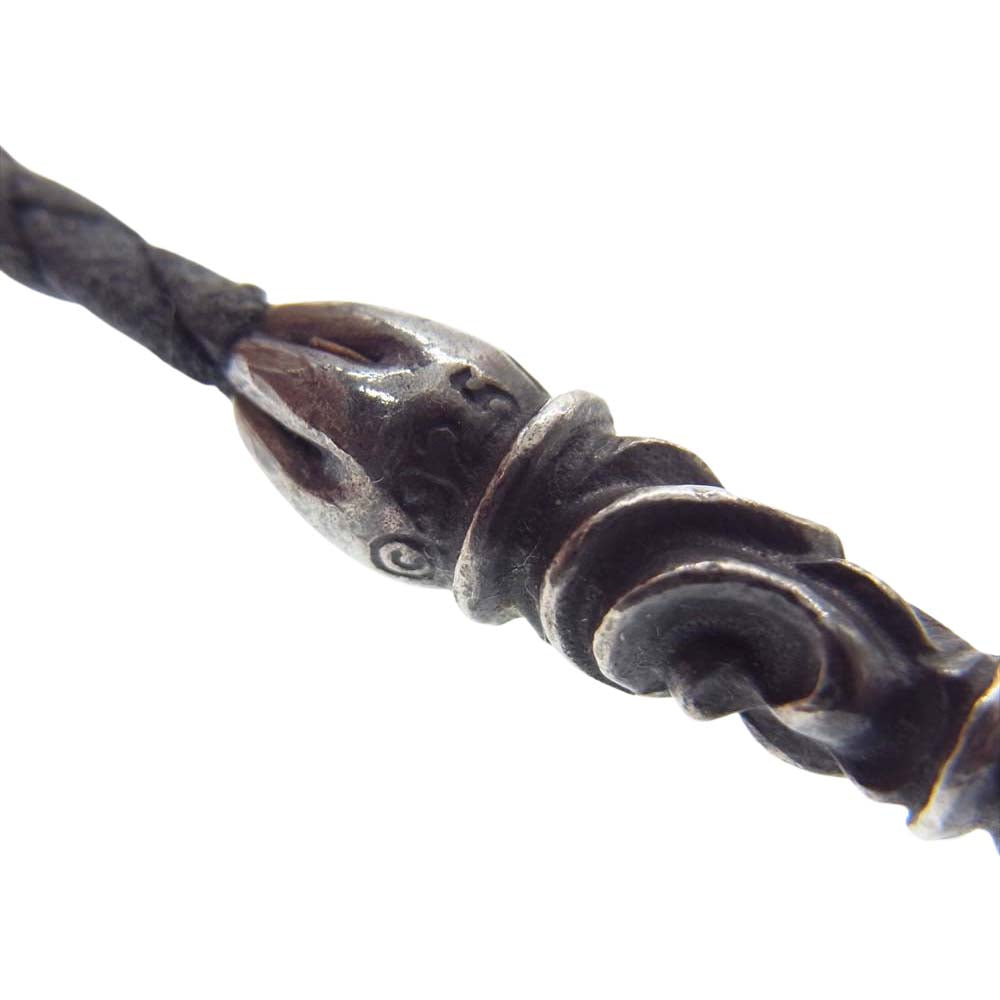 CHROME HEARTS クロムハーツ（原本無） LATHER BRAID レザーブレード ネックレス ブラック系【中古】
