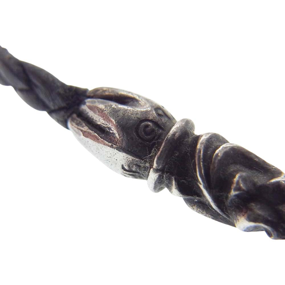 CHROME HEARTS クロムハーツ（原本無） LATHER BRAID レザーブレード ネックレス ブラック系【中古】