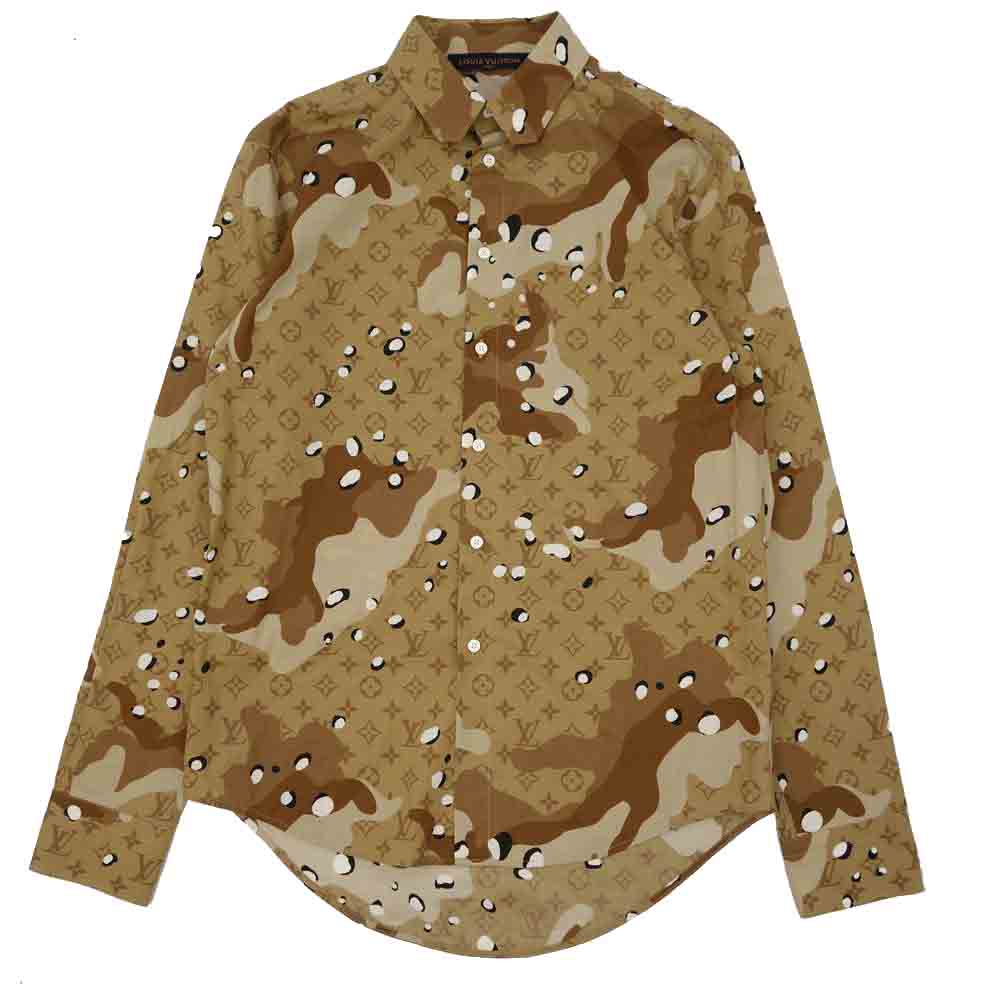 LOUIS VUITTON ルイ・ヴィトン 1A5VW7  国内正規品 モノグラム カモDNA シャツ ブラウン系 M【美品】【中古】