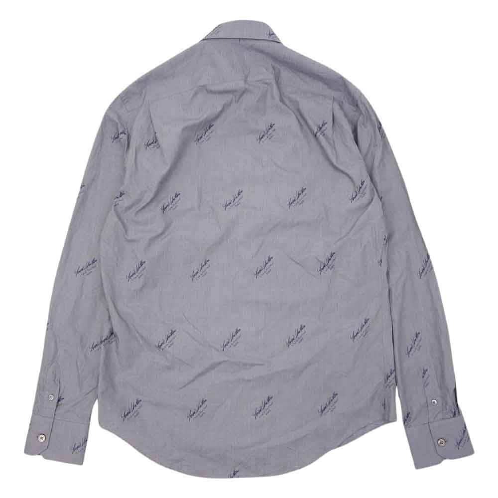 LOUIS VUITTON ルイ・ヴィトン 1A7Y1Z 国内正規品 ロゴプリント DNA 総柄 シャツ ブルーグレー系 M【美品】【中古】