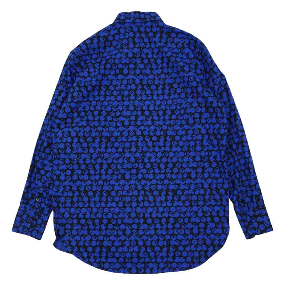 LOUIS VUITTON ルイ・ヴィトン 1A5DA8 国内正規品 モノグラム ドット 水玉 シャツ ブルー系 XS【美品】【中古】