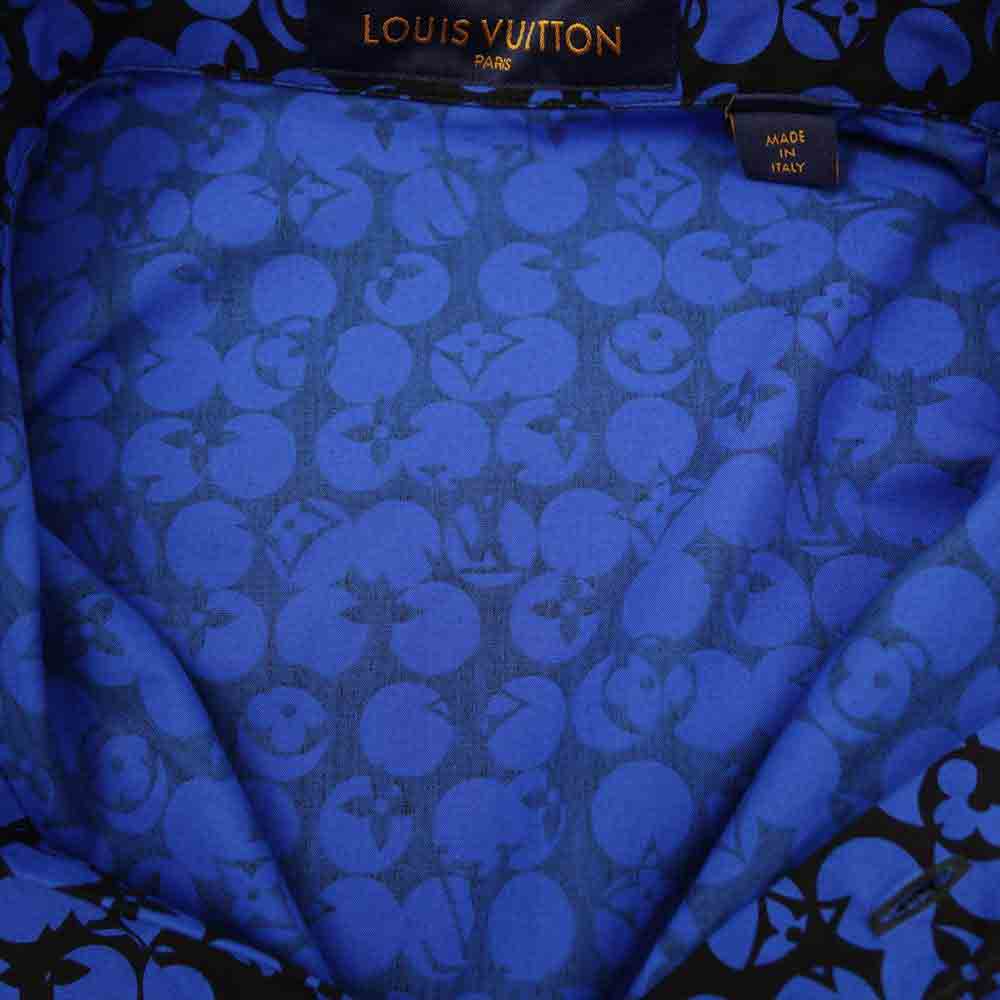 LOUIS VUITTON ルイ・ヴィトン 1A5DA8 国内正規品 モノグラム ドット 水玉 シャツ ブルー系 XS【美品】【中古】