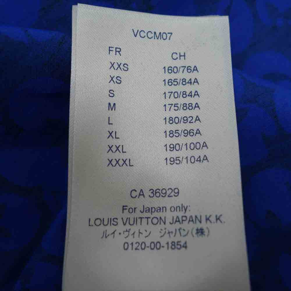 LOUIS VUITTON ルイ・ヴィトン 1A5DA8 国内正規品 モノグラム ドット 水玉 シャツ ブルー系 XS【美品】【中古】
