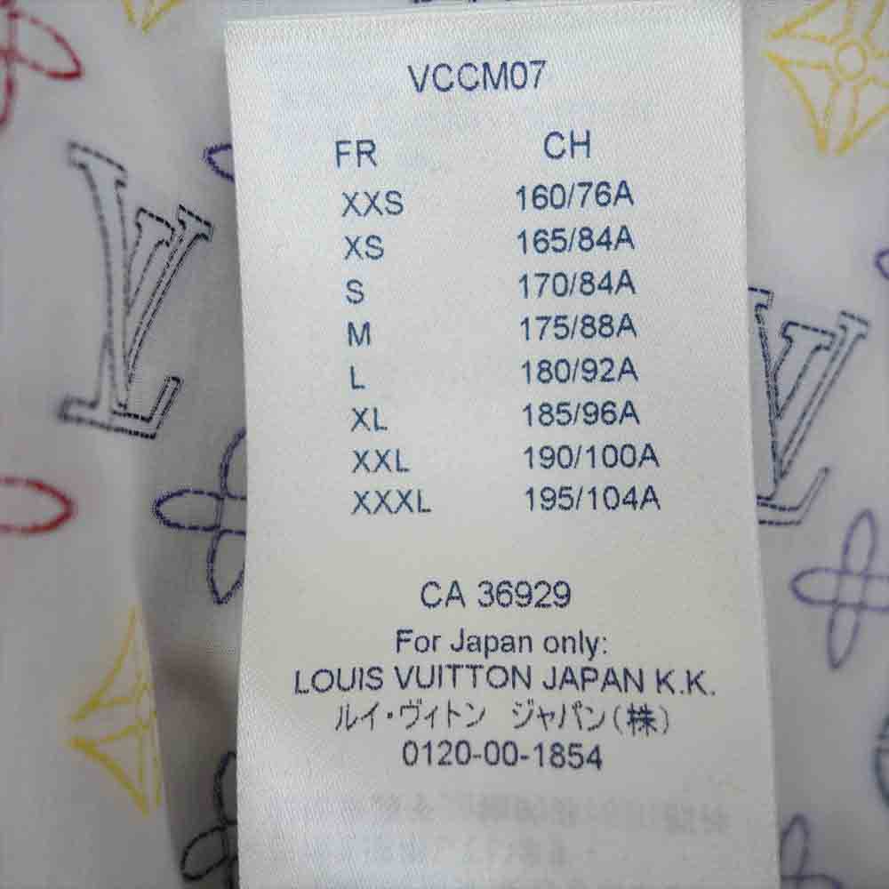 LOUIS VUITTON ルイ・ヴィトン 国内正規品 モノグラム シグネチャー 刺繍 総柄 シャツ ホワイト系 M【美品】【中古】