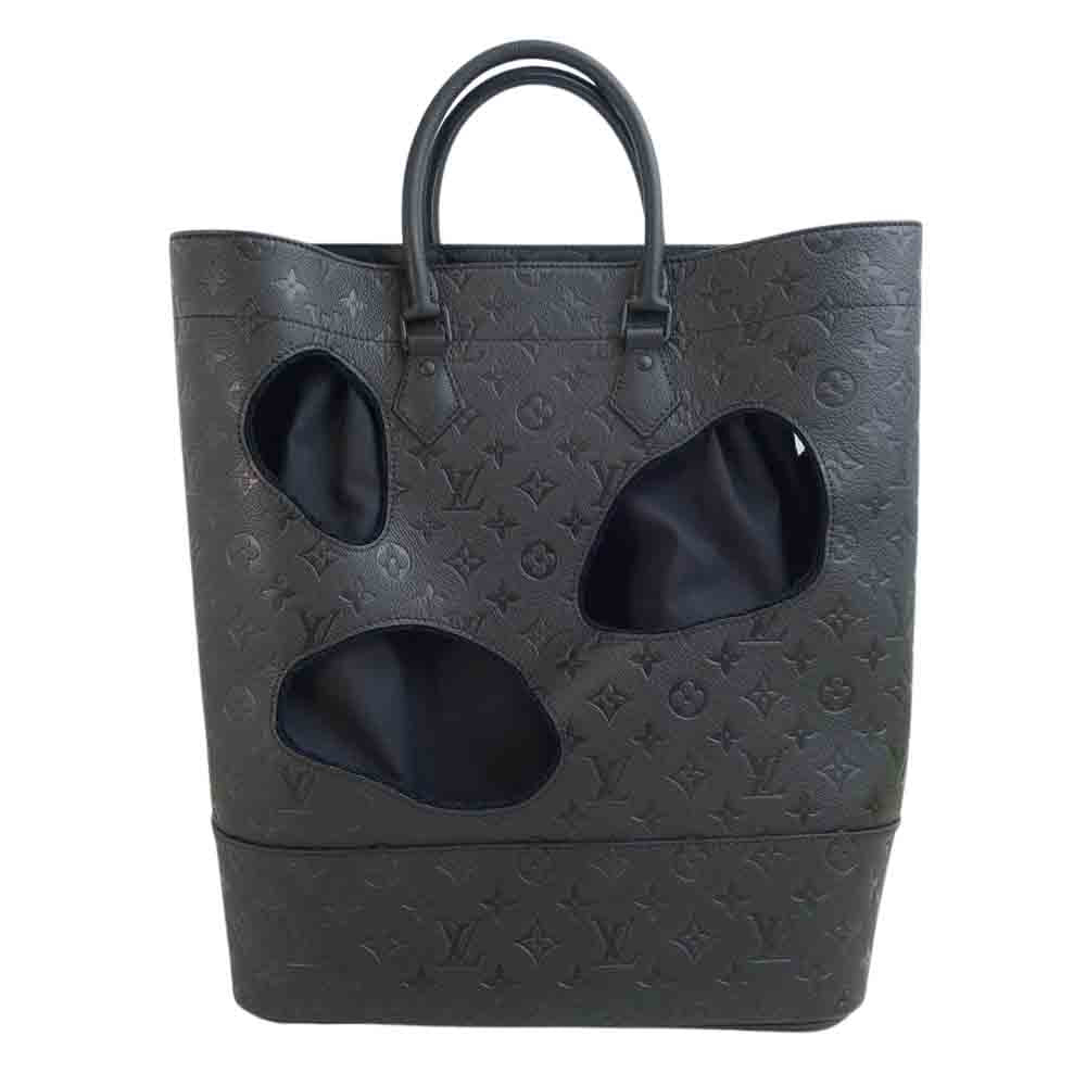 LOUIS VUITTON ルイ・ヴィトン M58661 川久保玲 モノグラム アンプラント ウィズ ホールズ トート MM ブラック系【美品】【中古】