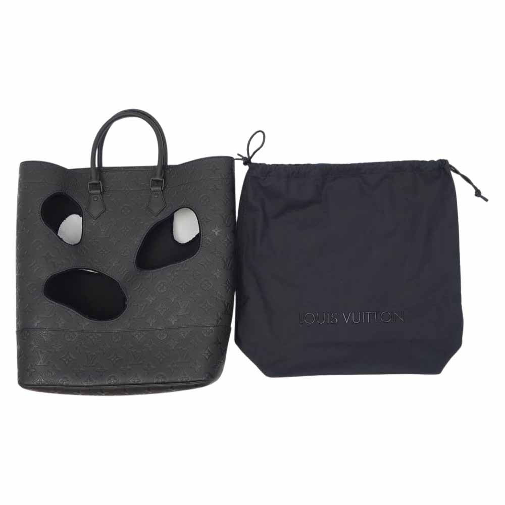 LOUIS VUITTON ルイ・ヴィトン M58661 川久保玲 モノグラム アンプラント ウィズ ホールズ トート MM ブラック系【美品】【中古】