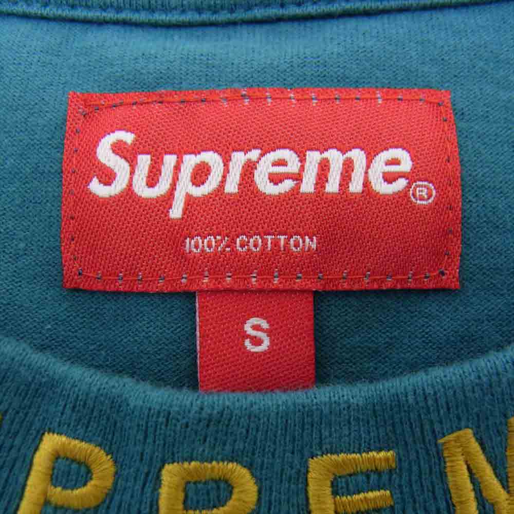 Supreme シュプリーム 21AW Stars Collar L/S Top スターズ カラー ロングスリーブ トップ ターコイズ系 S【中古】