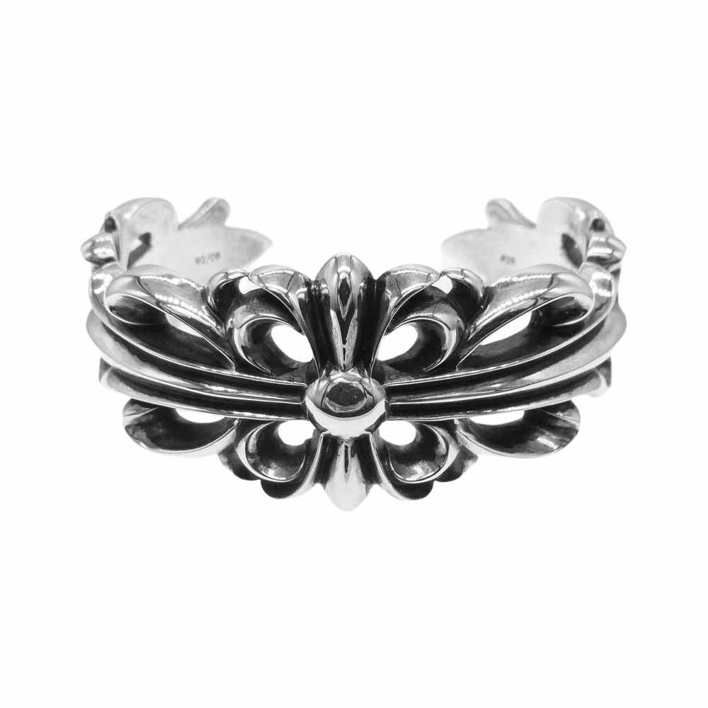 CHROME HEARTS クロムハーツ（原本無） ダブル フローラルクロス カフ バングル シルバー系【中古】