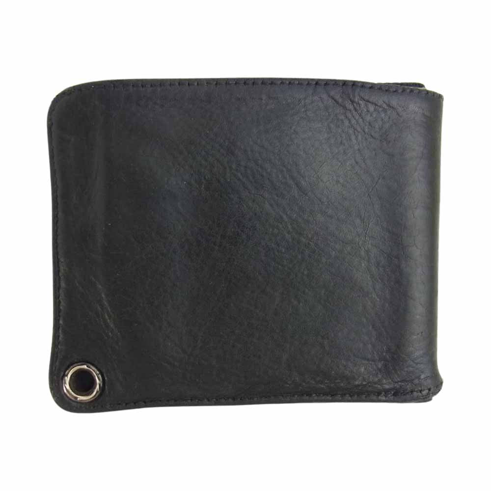 CHROME HEARTS クロムハーツ（原本有） 1スナップ クロスボールボタン レザー ウォレット ブラック系【中古】