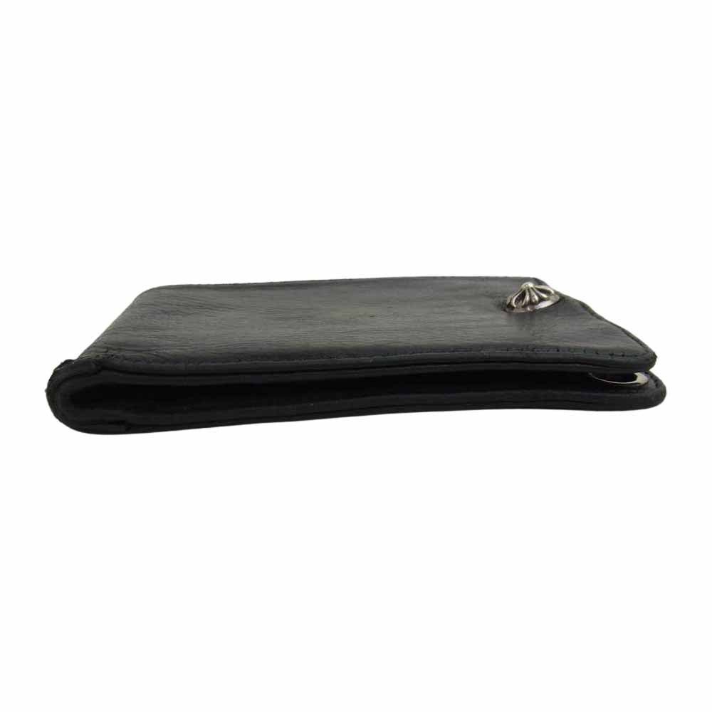 CHROME HEARTS クロムハーツ（原本有） 1スナップ クロスボールボタン レザー ウォレット ブラック系【中古】