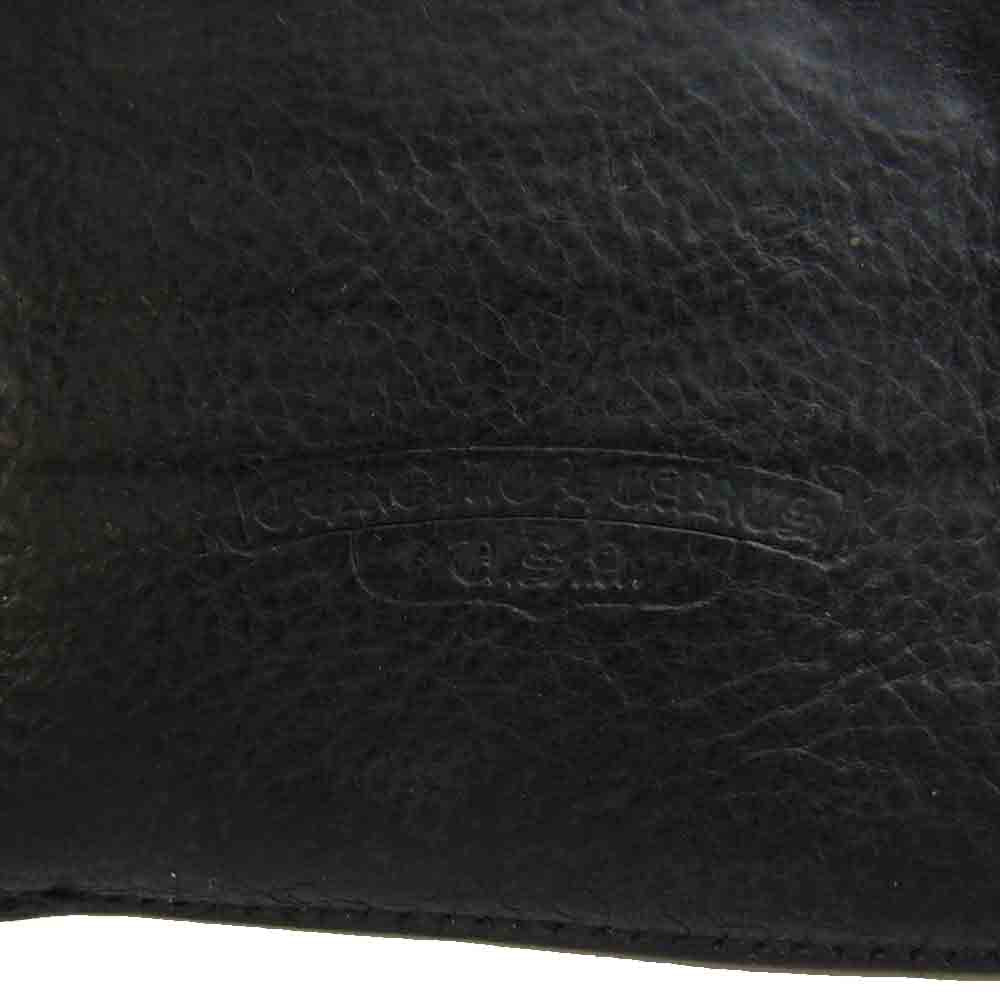 CHROME HEARTS クロムハーツ（原本有） 1スナップ クロスボールボタン レザー ウォレット ブラック系【中古】
