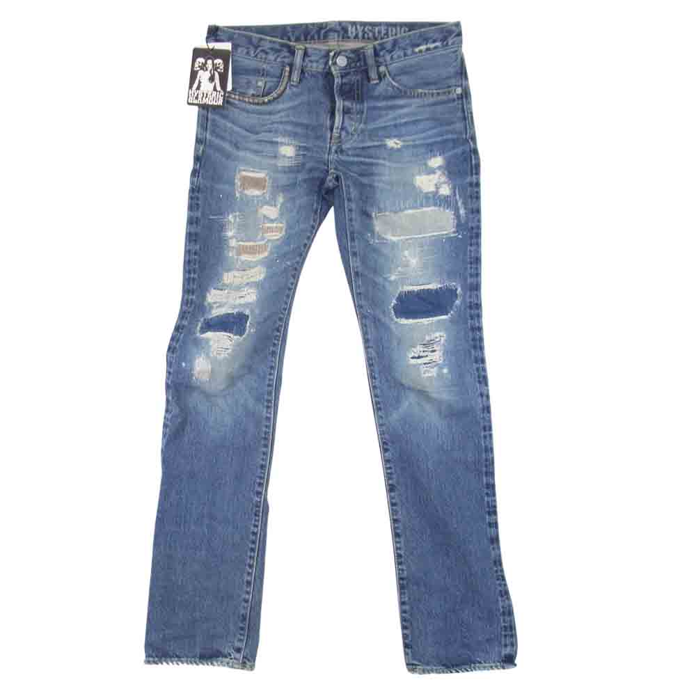 HYSTERIC GLAMOUR ヒステリックグラマー 0242AP03 DUR加工デニム スリムストレート PT インディゴブルー系 29【中古】