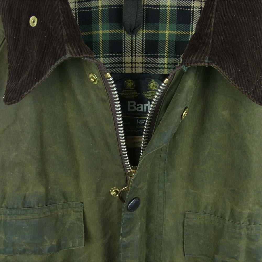 Barbour バブアー 88年製 3ワラント BEDALE ビデイル オイルド ジャケット イングランド製 カーキ系 36【中古】