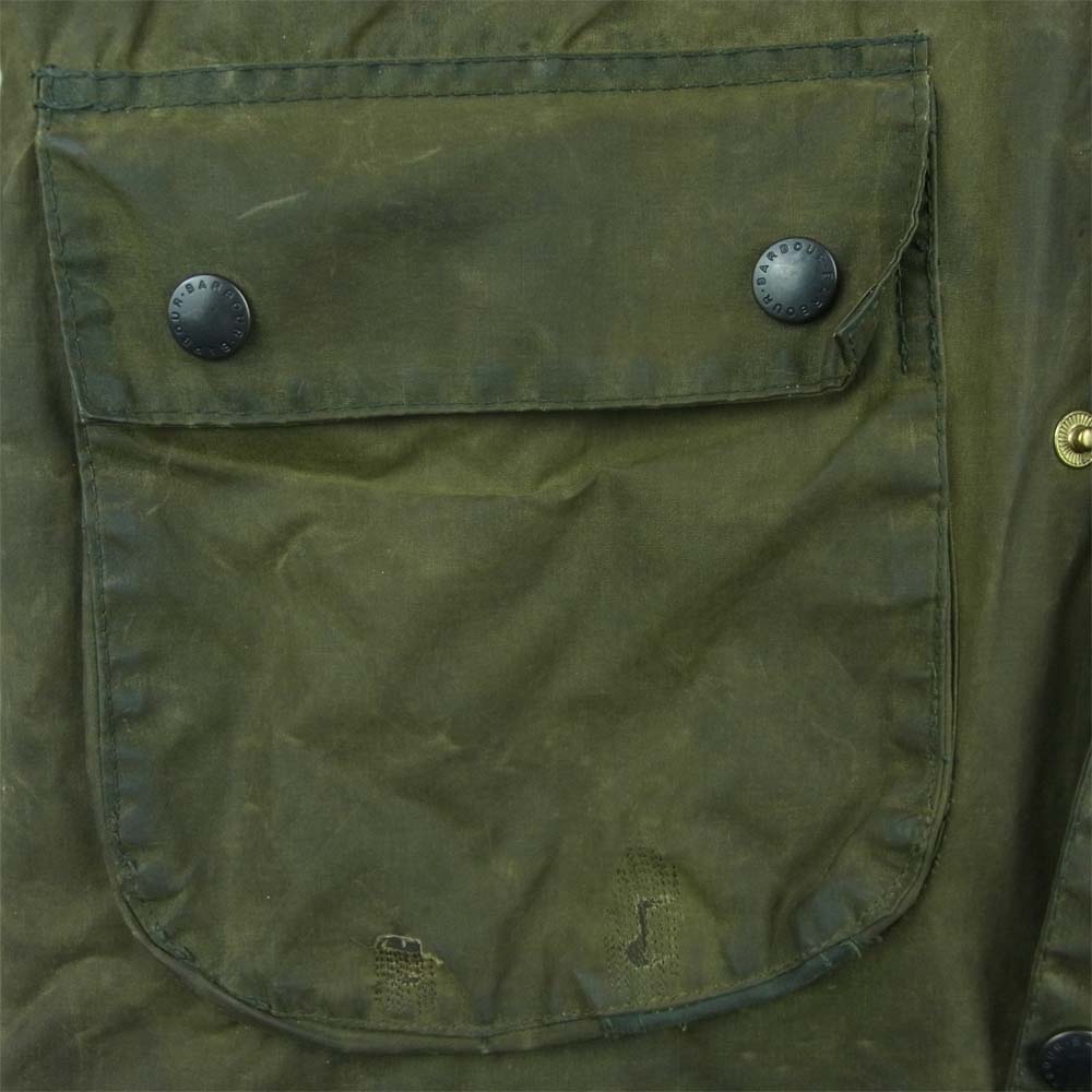 Barbour バブアー 88年製 3ワラント BEDALE ビデイル オイルド ジャケット イングランド製 カーキ系 36【中古】