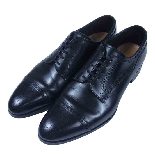 ユニオンインペリアル U1541 外羽根セミブローグ カーフレザー ビジネスシューズ ブラック系 6.5EE【中古】