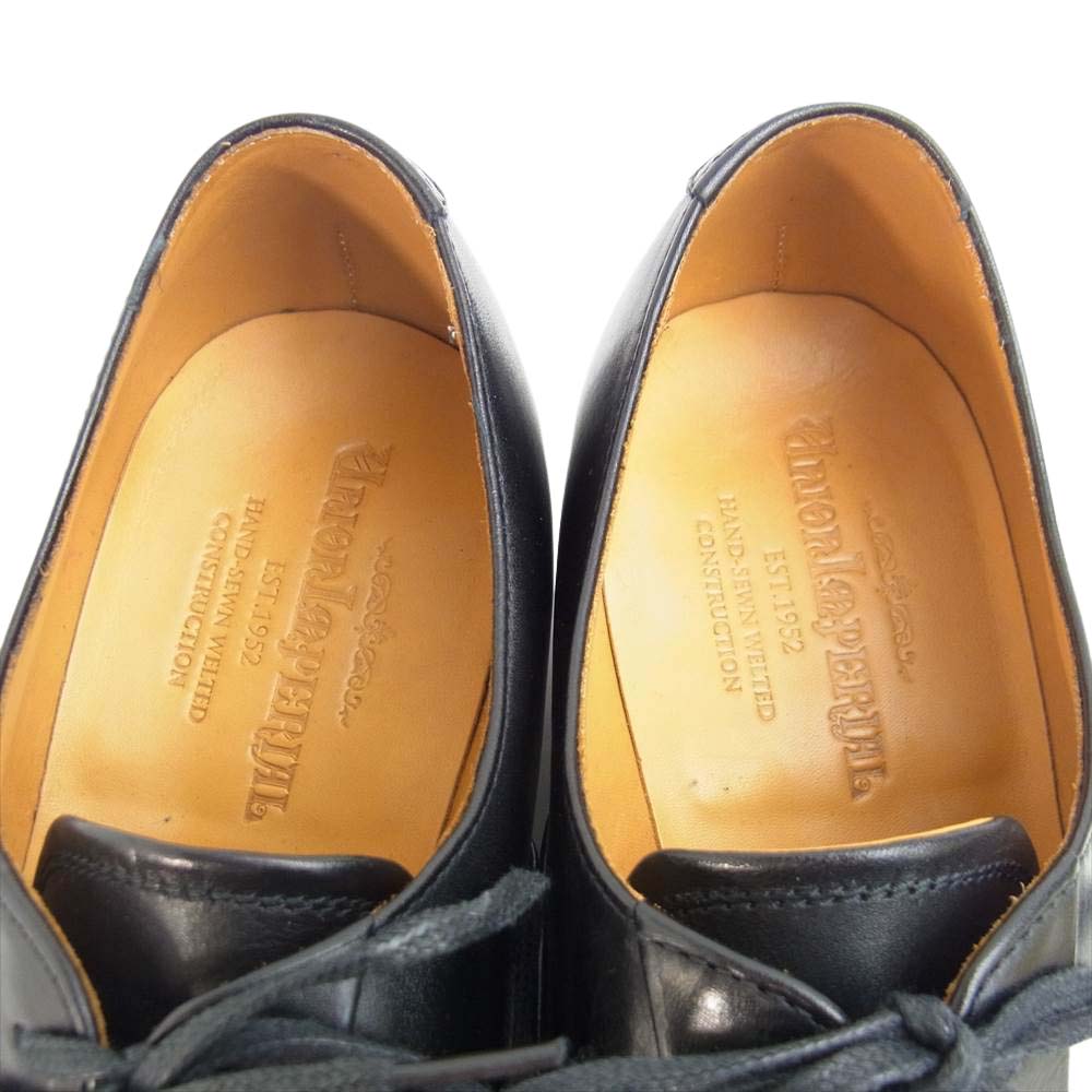 ユニオンインペリアル SU202 PRESTIGE Water proof leather 内羽 ストレートチップ レザー ビジネス シューズ ブラック系 6 1/2【中古】