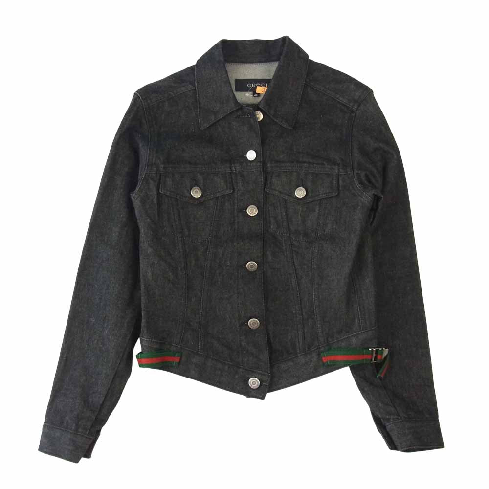 GUCCI グッチ シェリーライン デニム ジャケット ブラック系 40【中古】