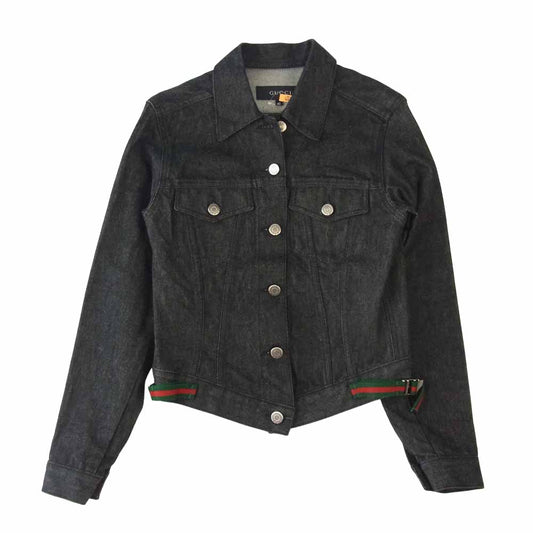 GUCCI グッチ シェリーライン デニム ジャケット ブラック系 40【中古】