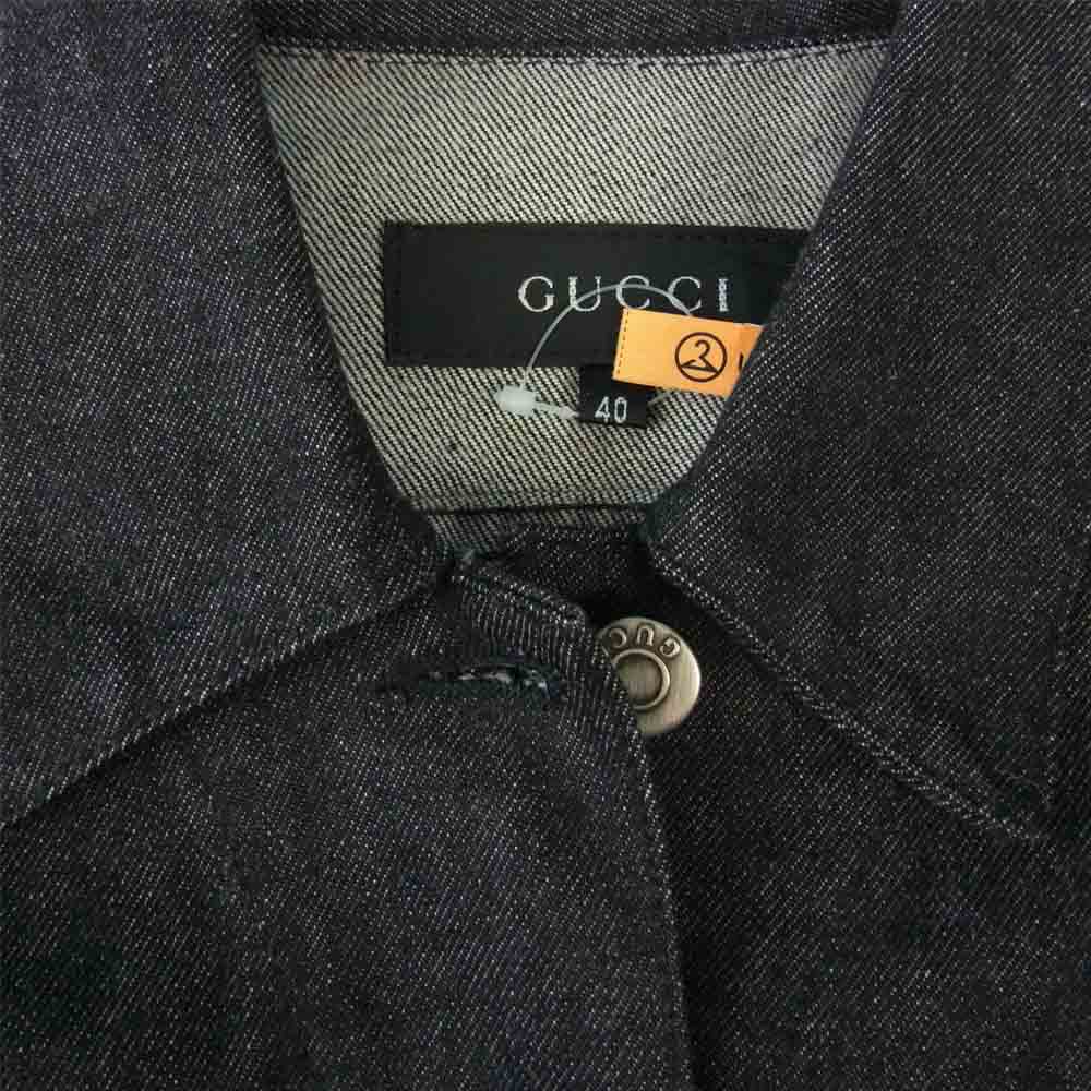 GUCCI グッチ シェリーライン デニム ジャケット ブラック系 40【中古】