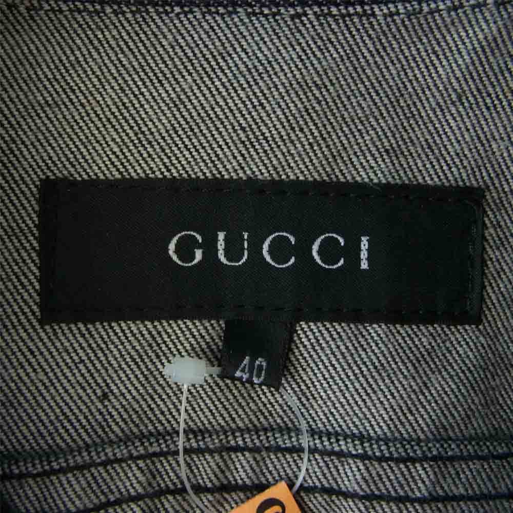 GUCCI グッチ シェリーライン デニム ジャケット ブラック系 40【中古】