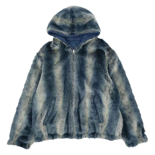 Supreme シュプリーム 20AW Fuax Fur Reversible Hooded Jacket ファー リバーシブル ジャケット ブルー系 L【中古】