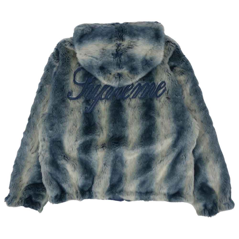 Supreme シュプリーム 20AW Fuax Fur Reversible Hooded Jacket ファー リバーシブル ジャケット ブルー系 L【中古】