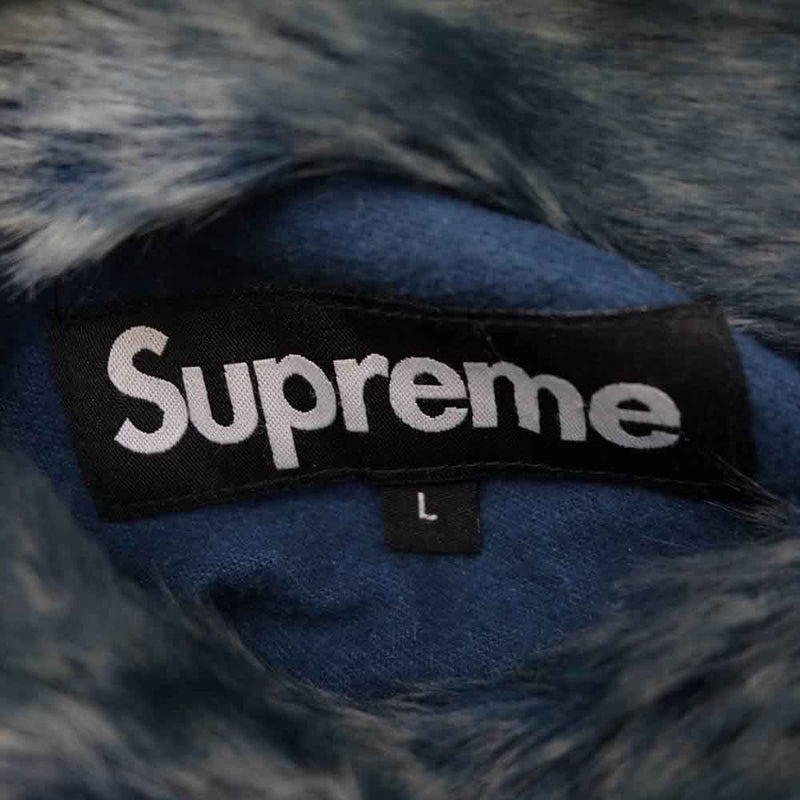 Supreme シュプリーム 20AW Fuax Fur Reversible Hooded Jacket ファー リバーシブル ジャケット ブルー系 L【中古】