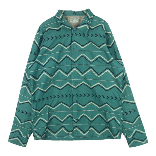 RADIALL ラディアル RAD-15SS-SH005 BUFFALO L/S 総柄 長袖 オープン シャツ コットン 日本製 グリーン系 M【中古】