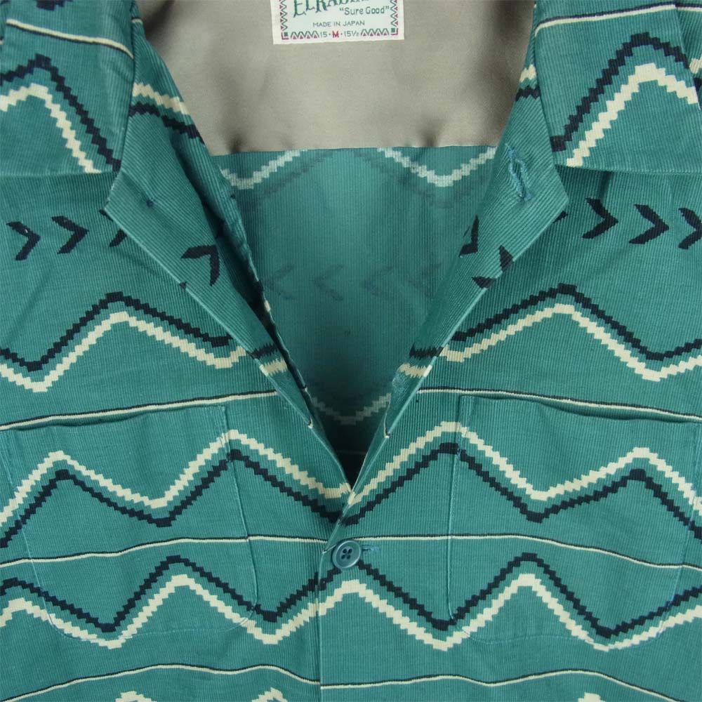 RADIALL ラディアル RAD-15SS-SH005 BUFFALO L/S 総柄 長袖 オープン シャツ コットン 日本製 グリーン系 M【中古】