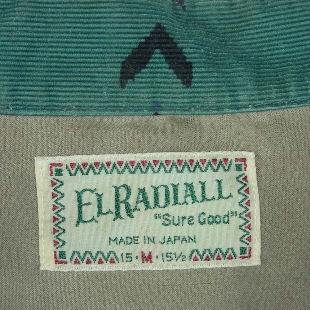 RADIALL ラディアル RAD-15SS-SH005 BUFFALO L/S 総柄 長袖 オープン シャツ コットン 日本製 グリーン系 M【中古】