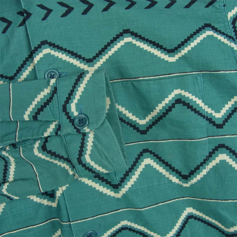 RADIALL ラディアル RAD-15SS-SH005 BUFFALO L/S 総柄 長袖 オープン シャツ コットン 日本製 グリーン系 M【中古】