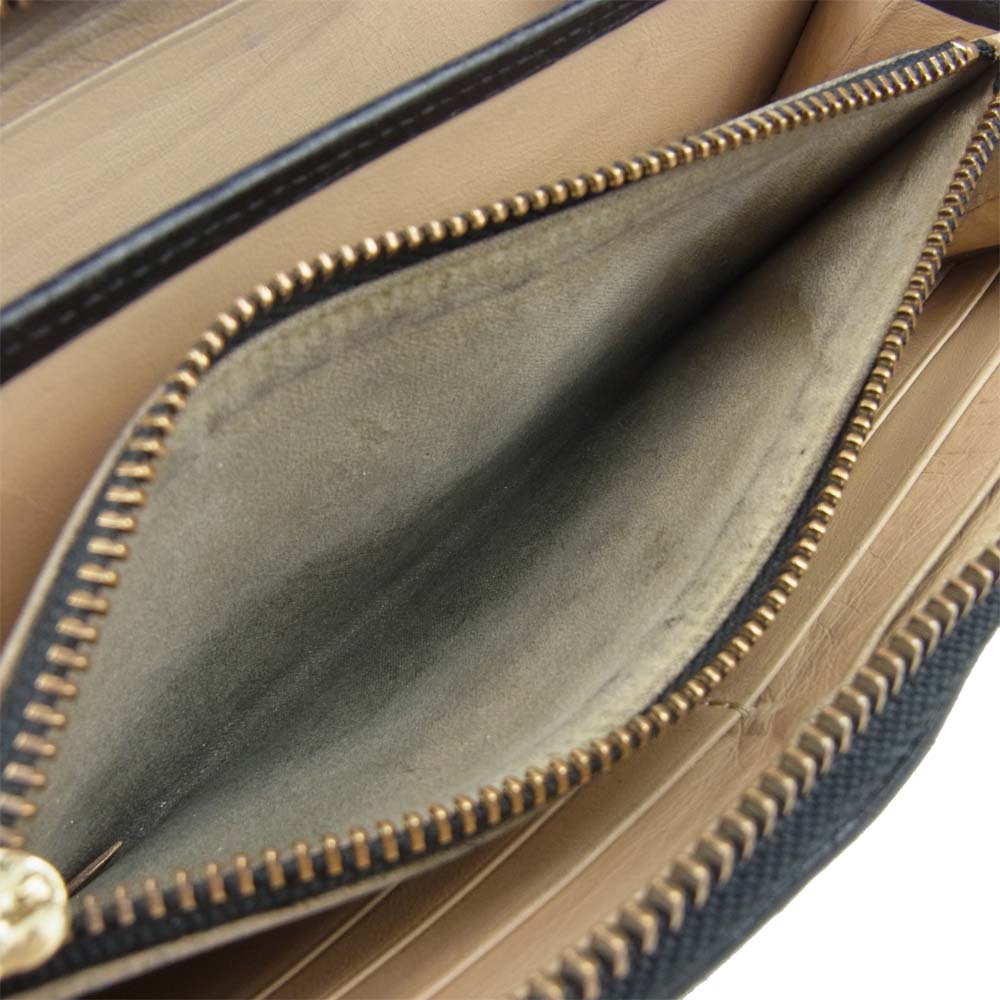GLADHAND & Co. グラッドハンド PORTER ポーター GH-BELONGINGS ZIP WALLET 型押し ラウンドジップ ウォレット 長財布 ブラック系【中古】