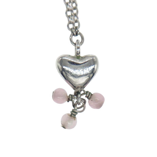 Dior ディオール ロゴ ハート チャーム ネックレス シルバー系【中古】