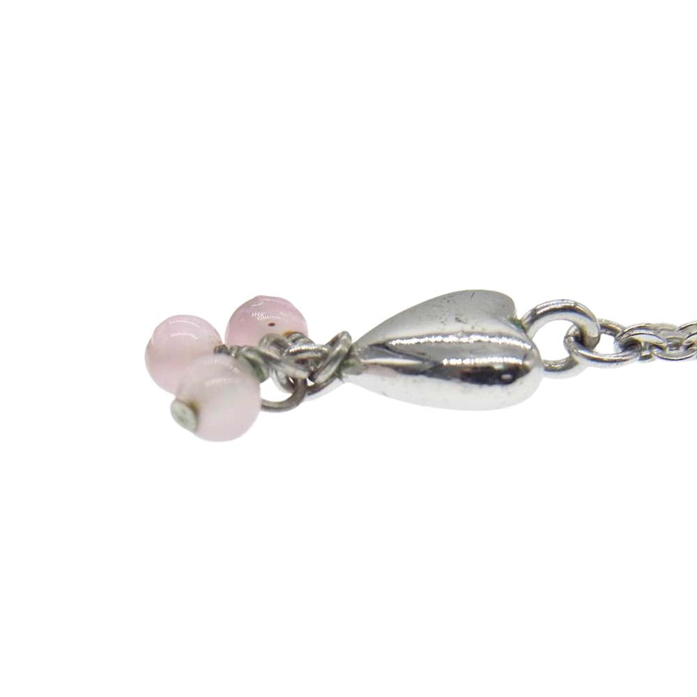 Dior ディオール ロゴ ハート チャーム ネックレス シルバー系【中古】