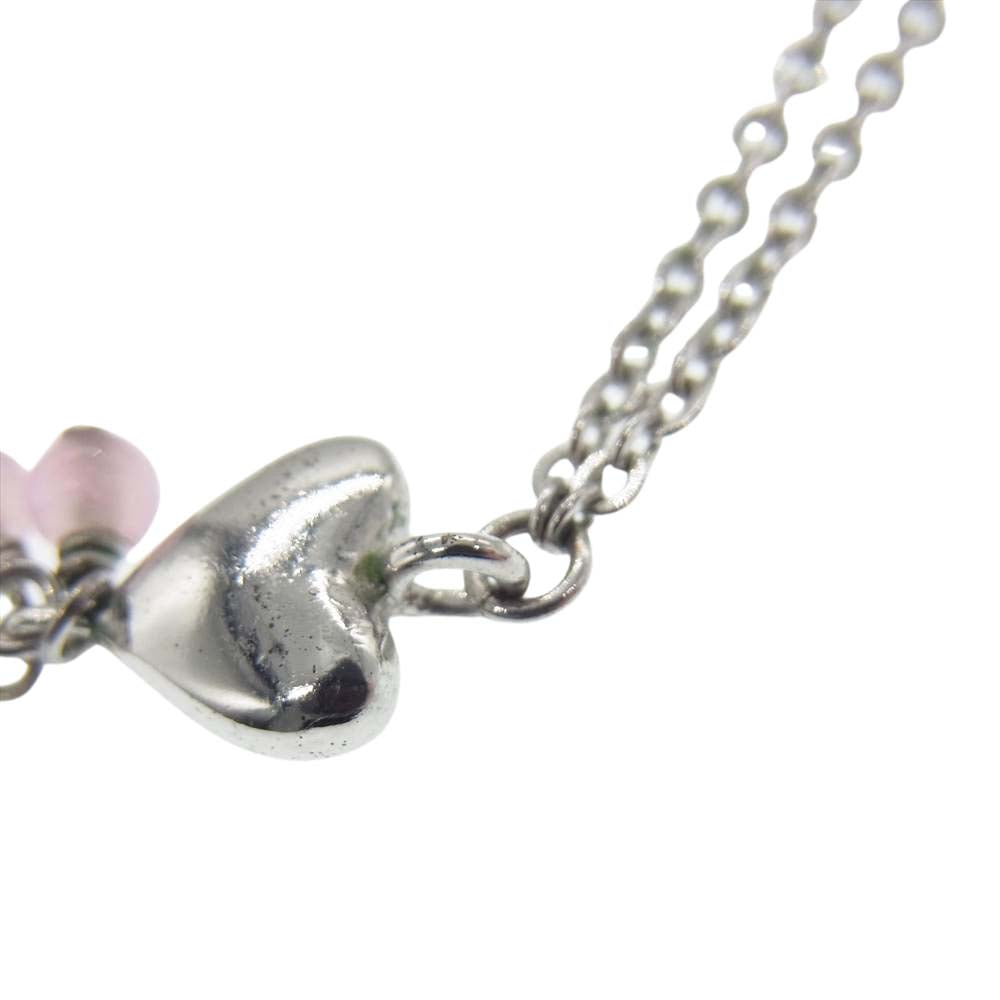 Dior ディオール ロゴ ハート チャーム ネックレス シルバー系【中古】
