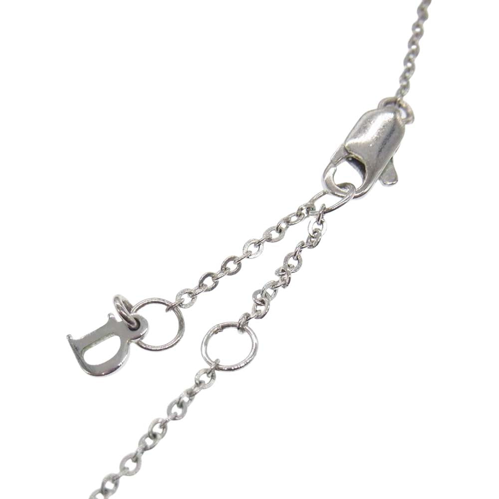 Dior ディオール ロゴ ハート チャーム ネックレス シルバー系【中古】