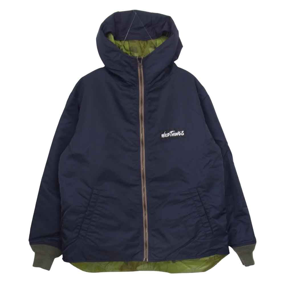 WILDTHINGS ワイルドシングス WT010087 × UNITED CARR by BUZZ RICKSONS ユナイテッドカー バズリクソンズ リバーシブル ナイロン ジャケット ネイビー系 M【中古】