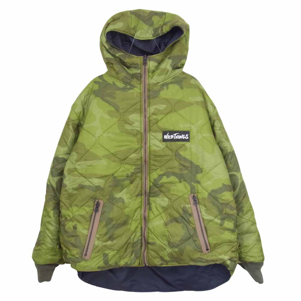 WILDTHINGS ワイルドシングス WT010087 × UNITED CARR by BUZZ RICKSONS ユナイテッドカー バズリクソンズ リバーシブル ナイロン ジャケット ネイビー系 M【中古】