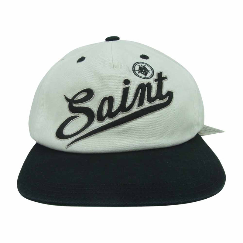 セントマイケル SM-A21-0000-044 CAP SAINT 刺繍 ロゴ キャップ 帽子 ホワイト系 ブラック系 ONE SIZE【新古品】【未使用】【中古】