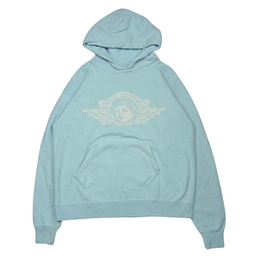 セントマイケル SM-S21-0000-0421 Angel Hoodie ダメージ加工 エンジェルフーディー パーカー ライトブルー系 XL【中古】
