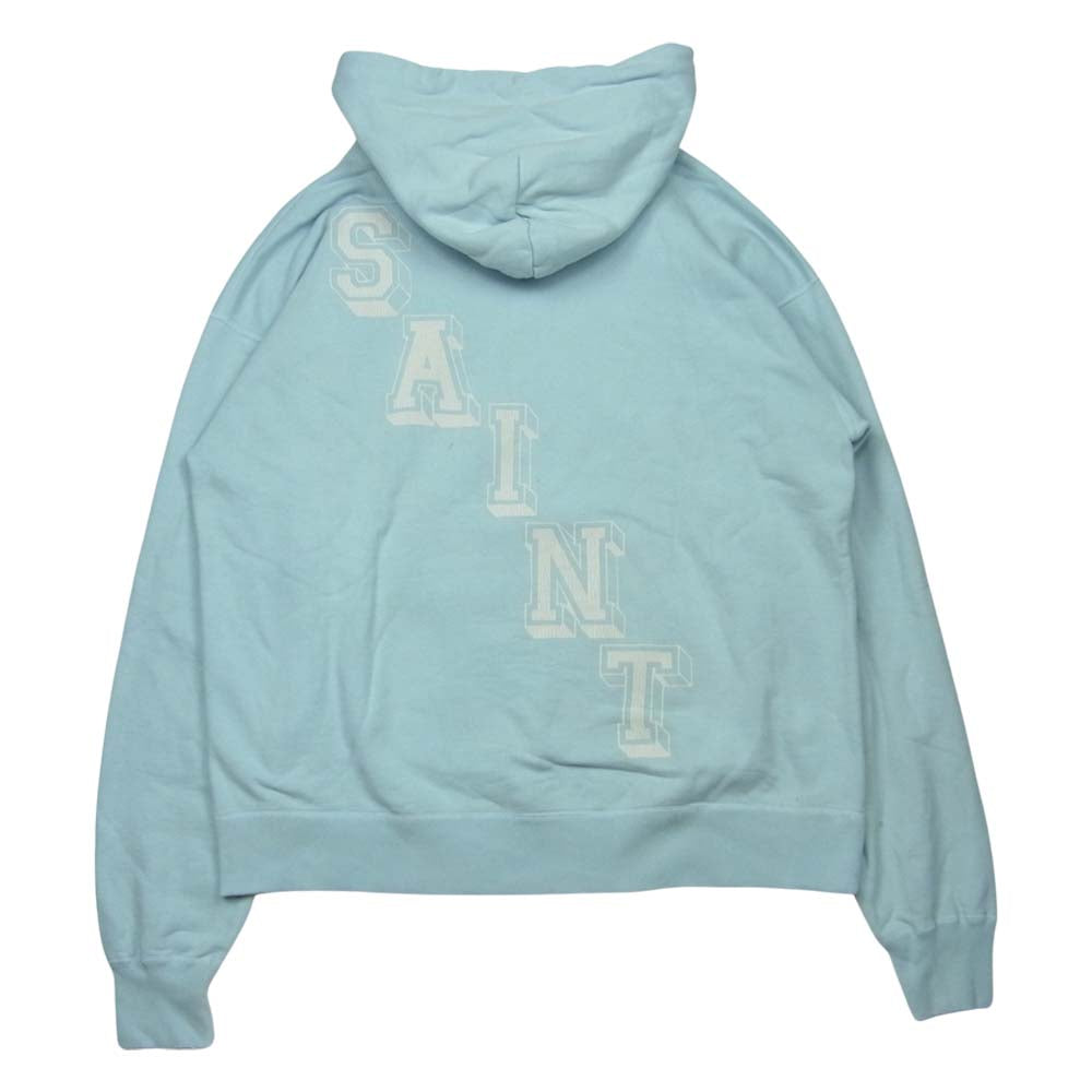 セントマイケル SM-S21-0000-0421 Angel Hoodie ダメージ加工 エンジェルフーディー パーカー ライトブルー系 XL【中古】