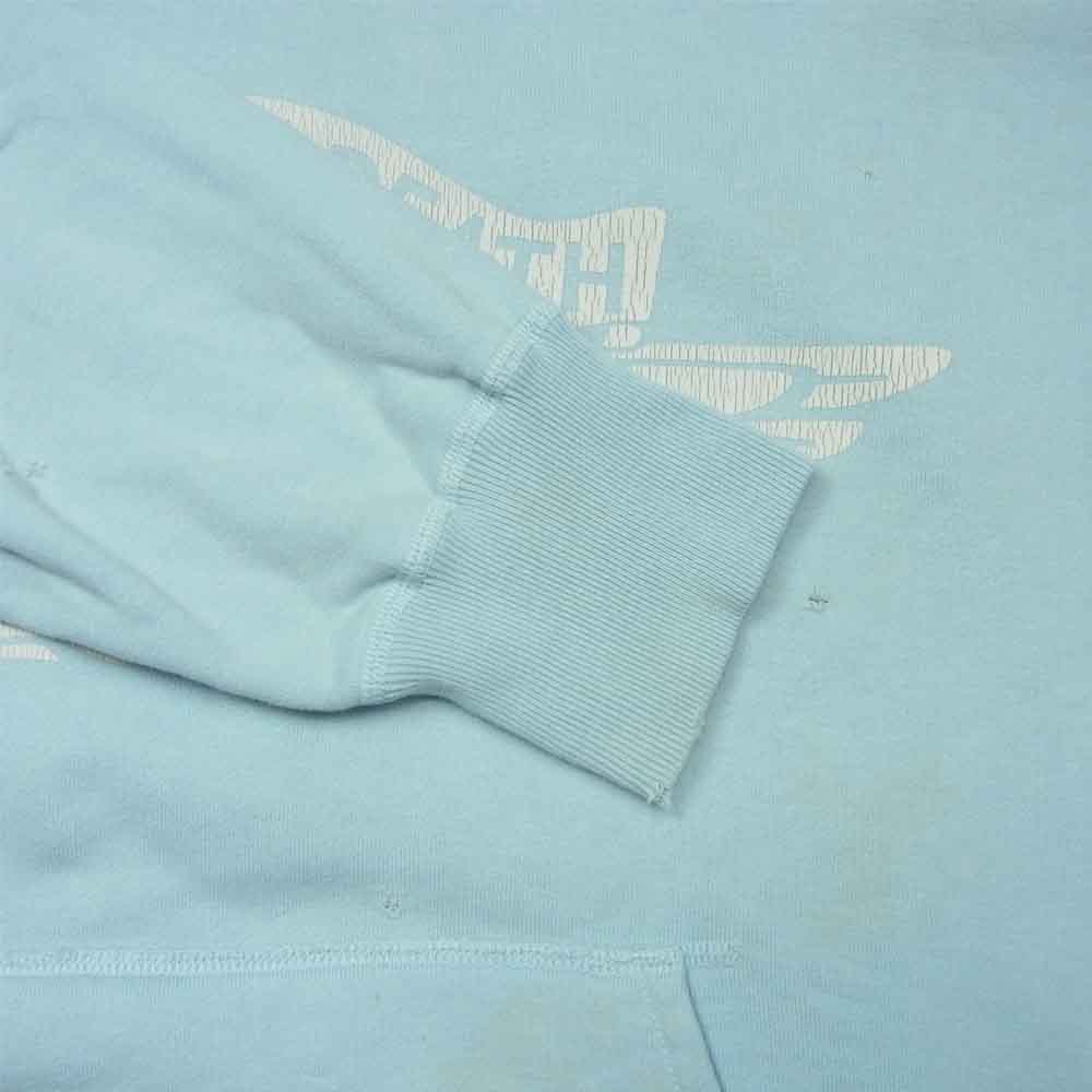 セントマイケル SM-S21-0000-0421 Angel Hoodie ダメージ加工 エンジェルフーディー パーカー ライトブルー系 XL【中古】