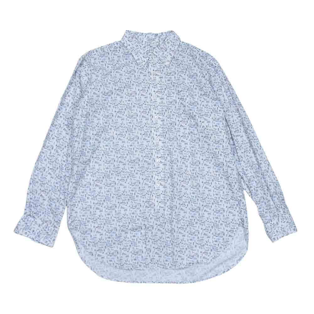 Engineered Garments エンジニアードガーメンツ 19th BD Shirt - Beach Print ビーチ柄 ボタンダウン コットン シャツ ホワイト系 S【中古】