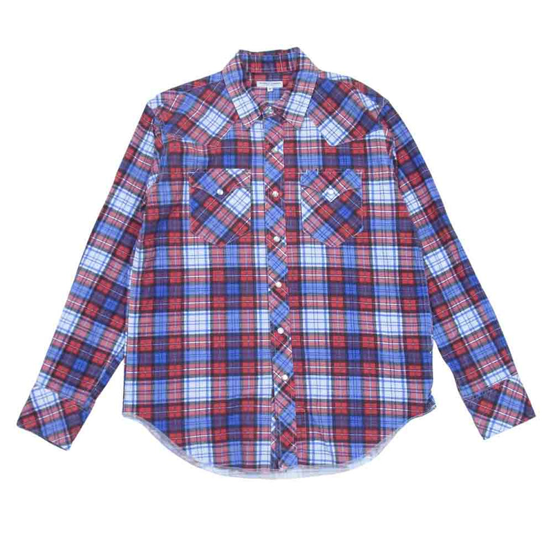 Engineered Garments エンジニアードガーメンツ Western Shirt Cotton Plaid プリント チェック ウエスタン シャツ レッド系 S【中古】