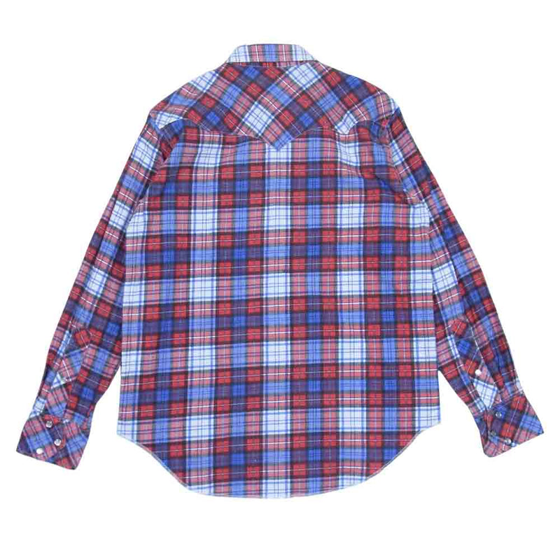 Engineered Garments エンジニアードガーメンツ Western Shirt Cotton Plaid プリント チェック ウエスタン シャツ レッド系 S【中古】