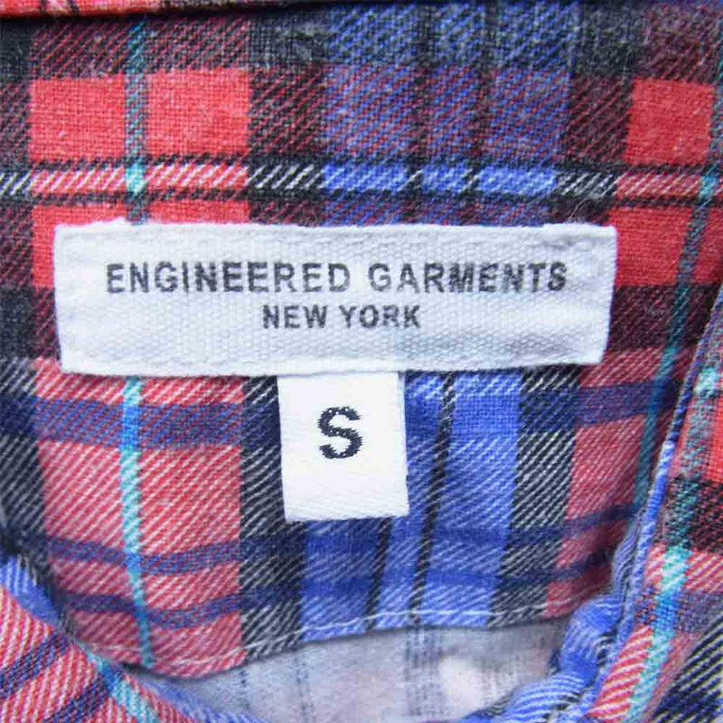 Engineered Garments エンジニアードガーメンツ Western Shirt Cotton Plaid プリント チェック ウエスタン シャツ レッド系 S【中古】